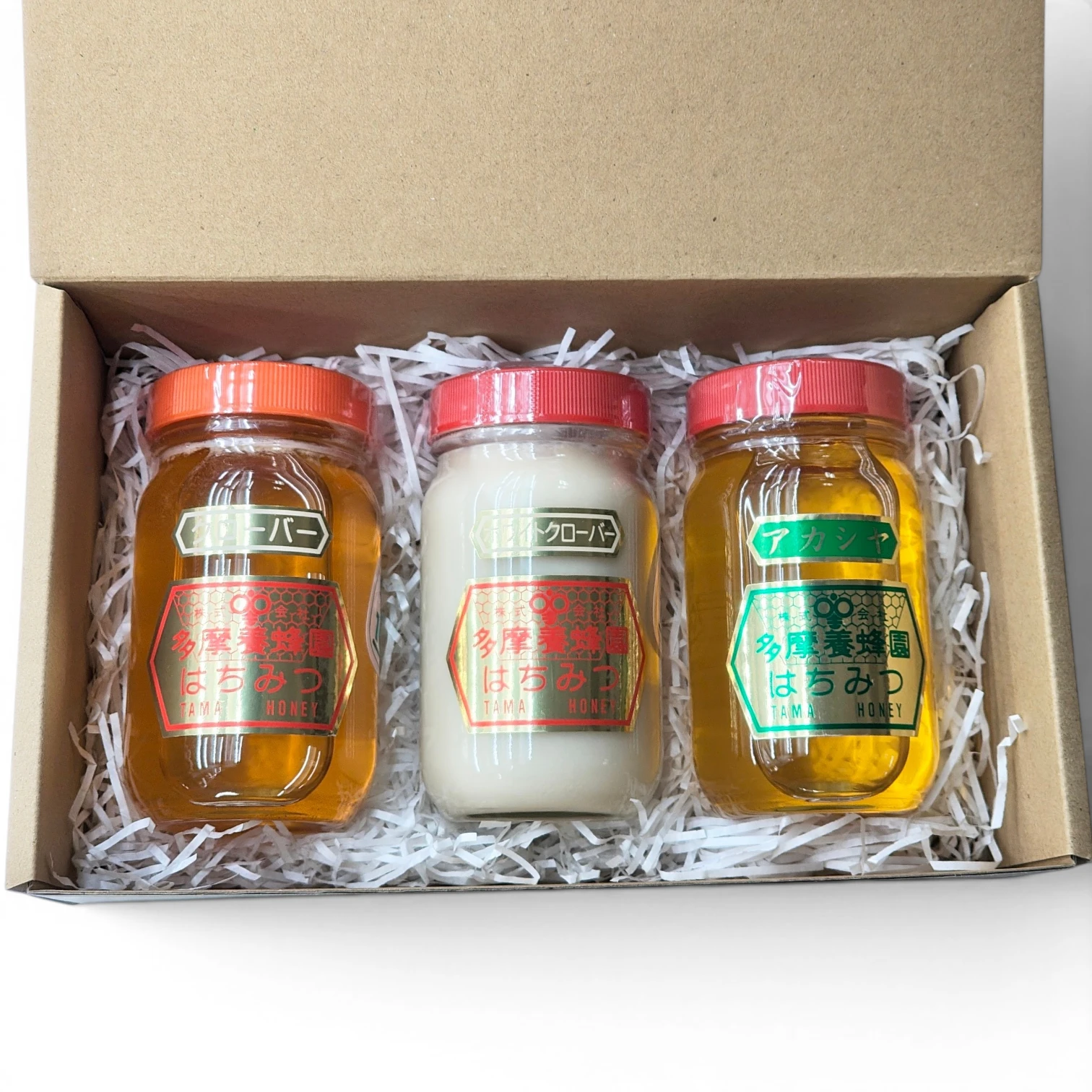 国産純粋ハチミツ（アカシヤ・クローバー・ホワイトクローバー）300g入り3本味くらべセット【税・送料込み】